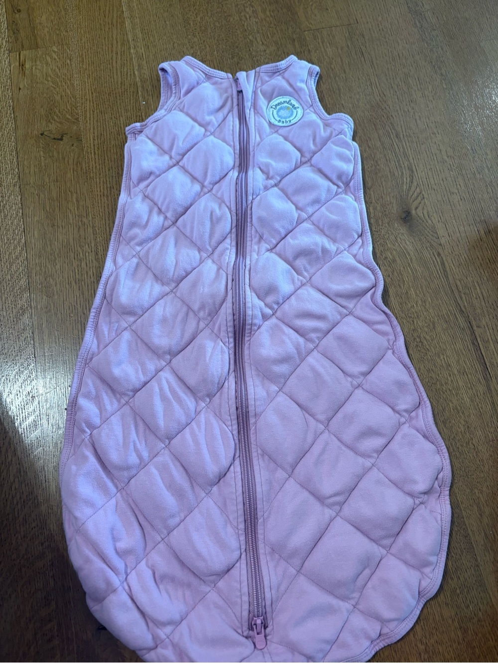 Sleeveless Pink Quilted Baby Sleep Sack with Front Zip
